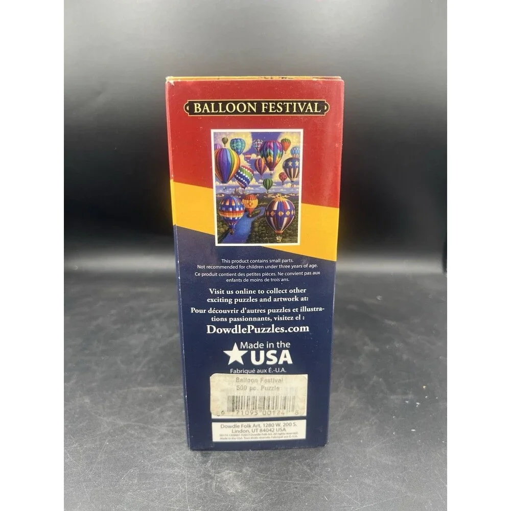 Dowdle Folk Art Balloon Festival Puzzle 500 Pc New Sealed Collectors Box Sleeve